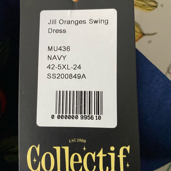 Collectif Orange Swing Dress NWT Size UK 24 US 20 - Picture 3 of 3